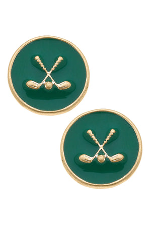 Golf Clubs Enamel Stud Earrings