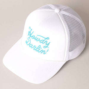 Howdy Darlin' Trucker Cap | White