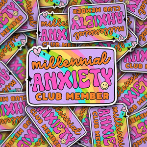 Millennial Anxiety Club Sticker