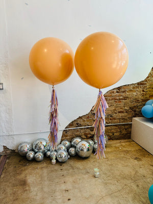 In-Store ONLY Jumbo Solid Balloon With Fringe Tail, Helium & Weight