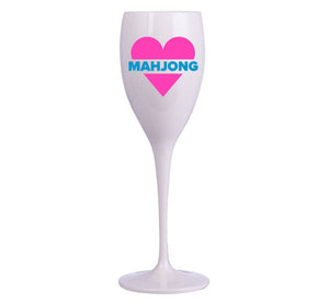 Heart Mahjong Champagne Flutes