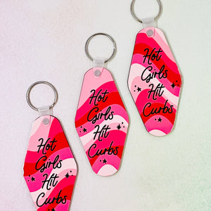 Hot Girls Hit Curbs Keychain