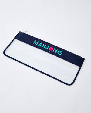 Navy Stitched Mahjong Bag