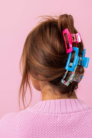 Claw Hair Clip Trio | Colorful Confetti