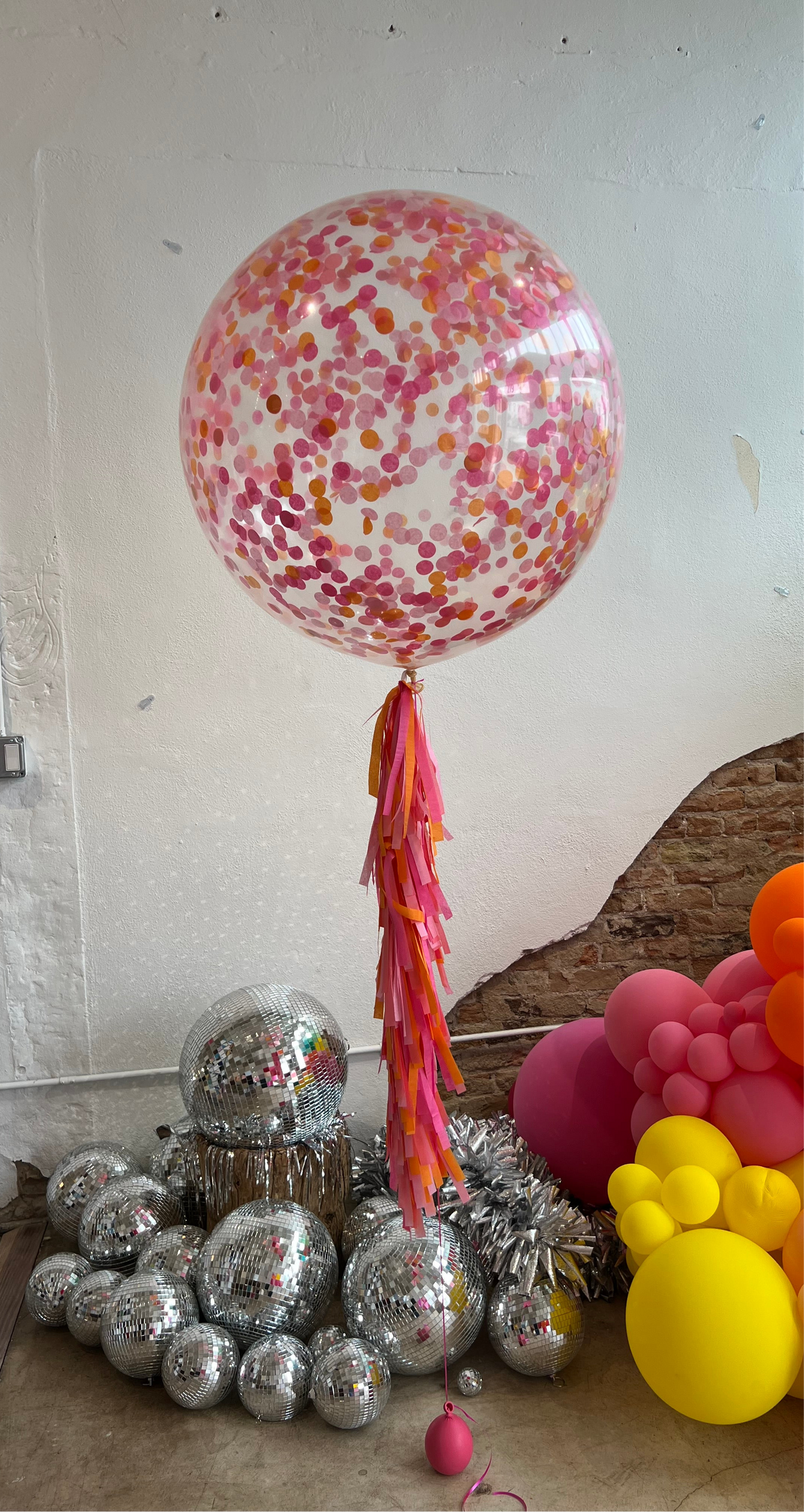 In-Store ONLY Jumbo Confetti Balloon With Fringe Tail, Helium & Weight