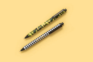 Gel Pen Set | Camo + Gray Gingham