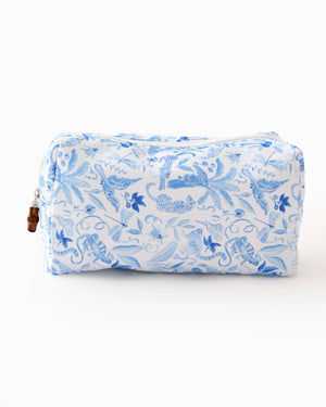 Blue Mahjong Tile Storage Bag