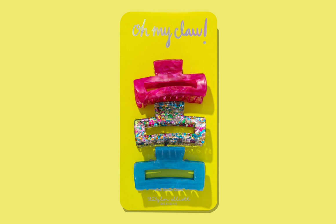 Claw Hair Clip Trio | Colorful Confetti