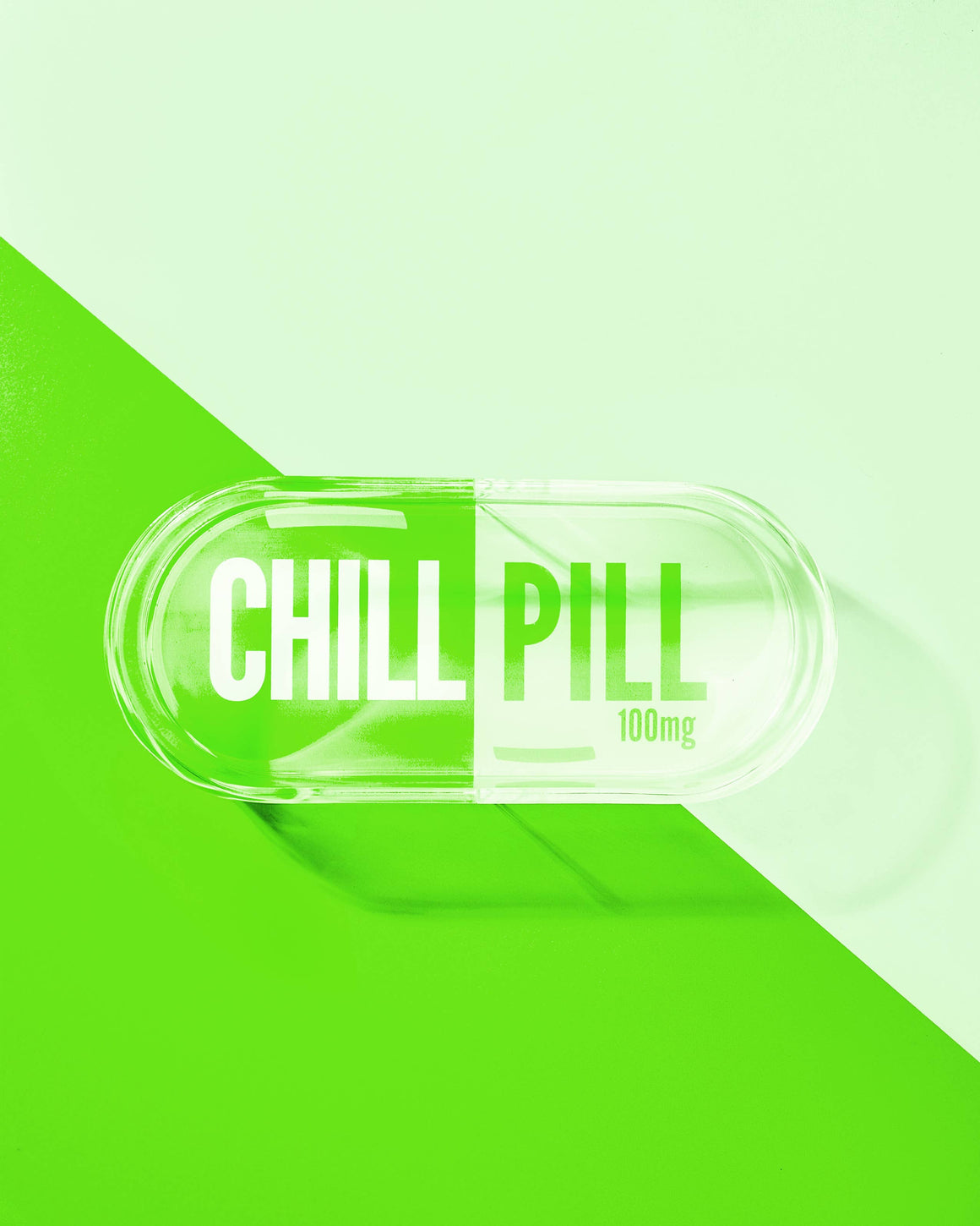 Chill Pill Green Acrylic Trinket Tray