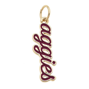 Aggies Enamel Script Charm