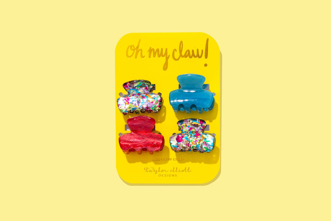 Mini Claw Hair Clips | Colorful Confetti