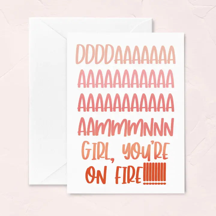 Girl on Fire Card