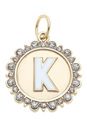 Rhinestone Disc Letter Charms