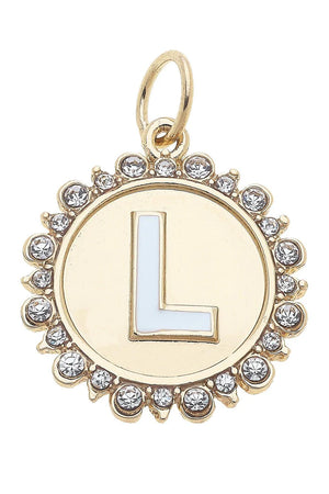 Rhinestone Disc Letter Charms