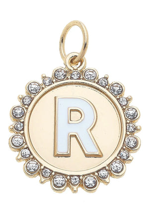 Rhinestone Disc Letter Charms