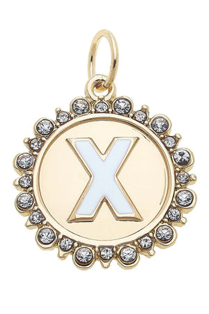 Rhinestone Disc Letter Charms