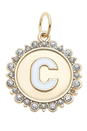 Rhinestone Disc Letter Charms