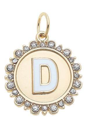 Rhinestone Disc Letter Charms