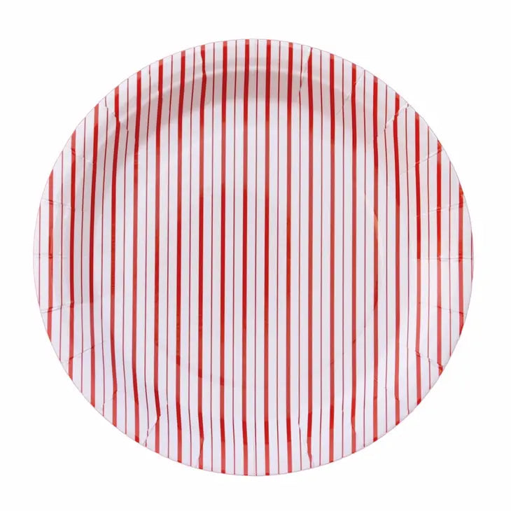 Red and White Stripe Plates