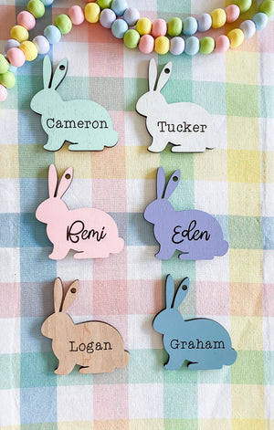 Personalized Wooden Easter Bunny Tag